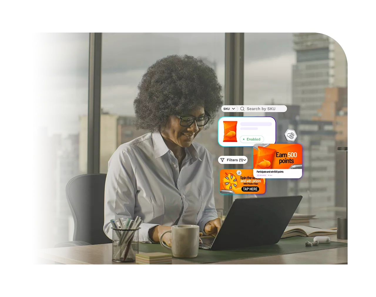 A woman shopping online on her laptop.