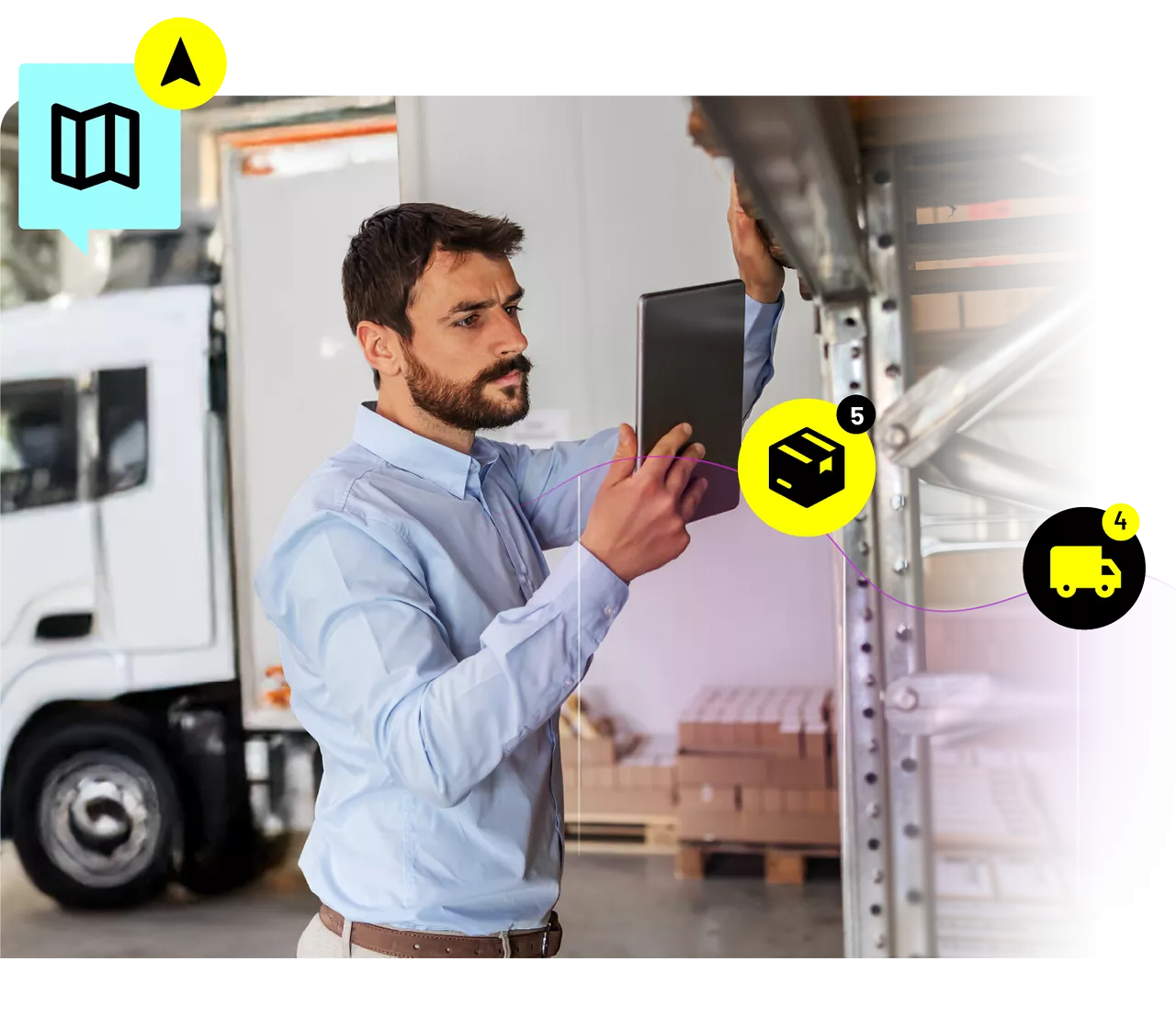 A man using a tablet.