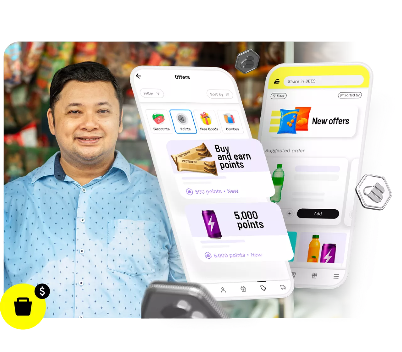 BEES Retailer solutions graphic.