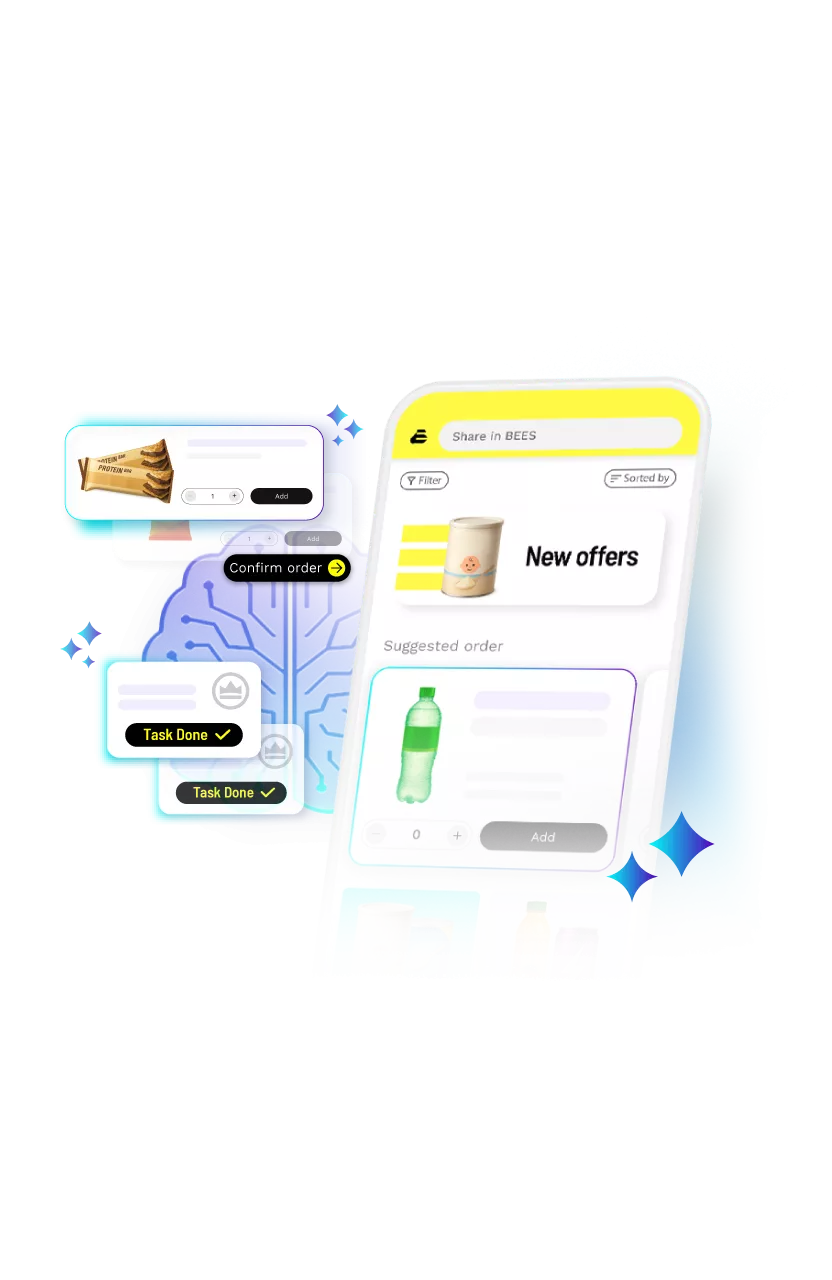 BEES AI smarter processes graphic.