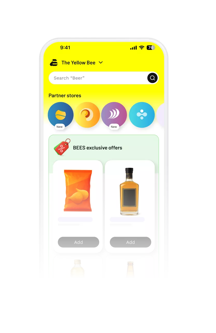 A phone screen showing an e-commerce platform.