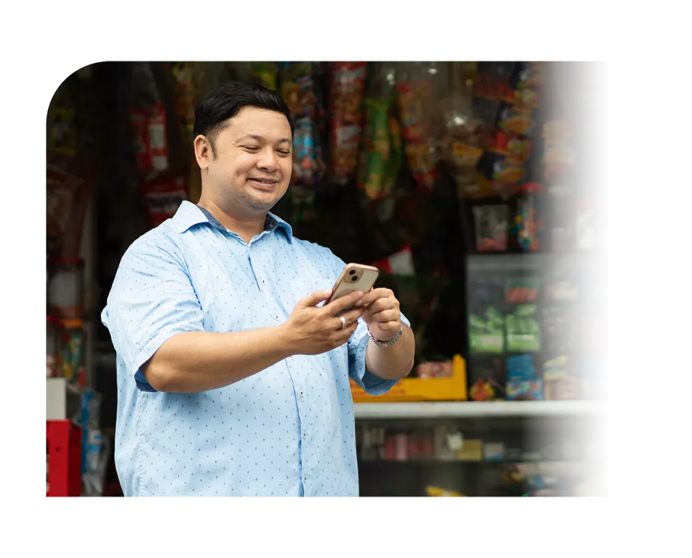 A man using his phone.